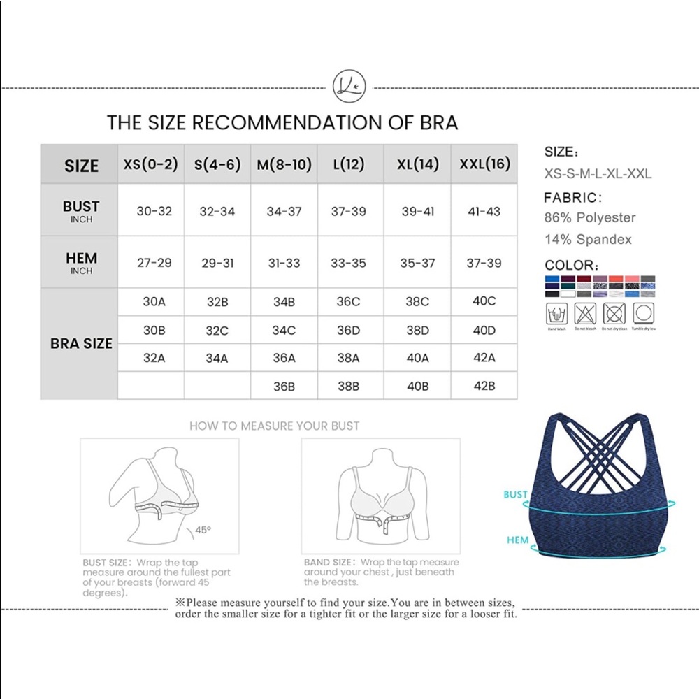 Blue sport bra size L - Picture 4 of 7